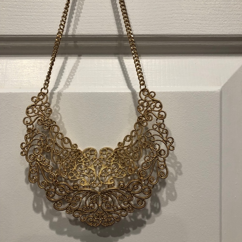 Gold statement necklace